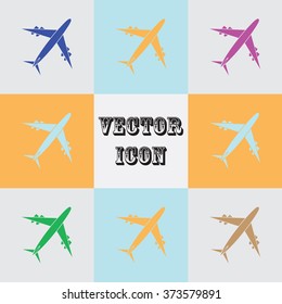 Vector icons aircraft
