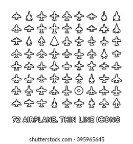 vector icons of airplanes