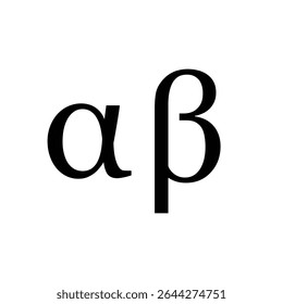 Ícones vetoriais de letras beta alfa
