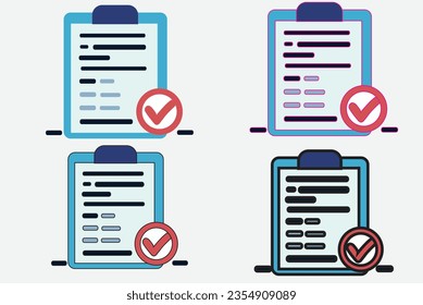 Vector icons for an approval check set Icon for a certificate. superior caliber. Icon for success. Verifying profiles. 
