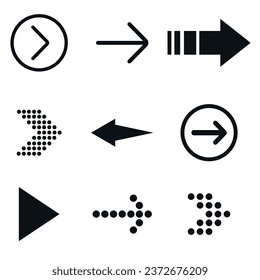 Vector icons of arrows and pointers. Elements for your website design, etc.