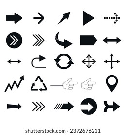 Vector icons of arrows and pointers. Elements for your website design, etc.
