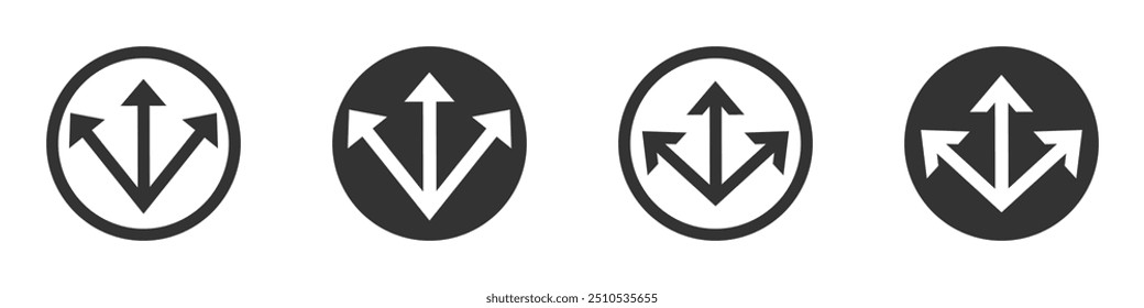 Vector icons of arrows pointing in multiple directions, in both outline and filled styles. Ideal for navigation, directions, and UI design.
