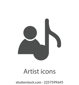 Iconos de artistas vectoriales sobre fondo blanco.