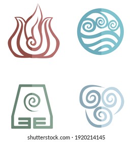 Iconos vectores de Avatar: Las naciones del último Air Bender