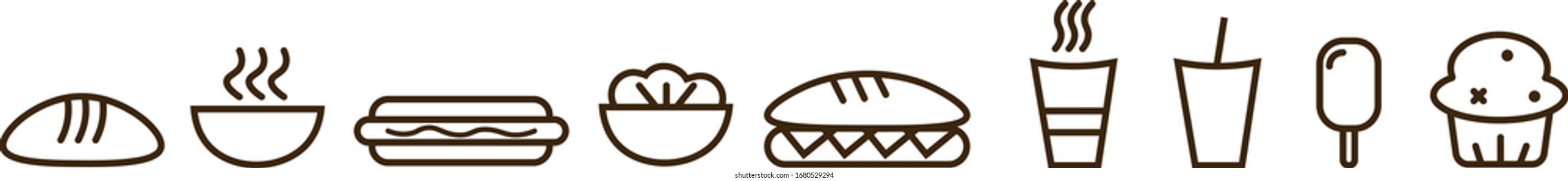 Iconos vectores para una panadería.