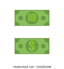 Vector Icons. Banknote Dollar Bank. Design illustration for money