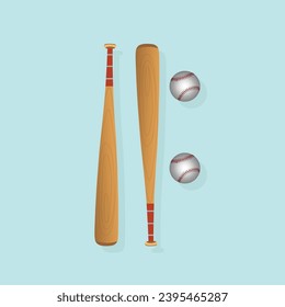 vector icons of baseball bats and balls crossed