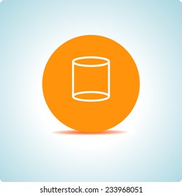 Vector icons "basket" on the topic office, on an orange circle