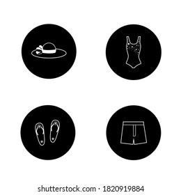 Iconos vectores de ropa de baño. Eps 10.