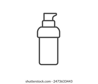 Vector icons of beauty, cosmetics and care. Bottle, jar, shower gel, face cream, body lotion, spray, ointment, paste.