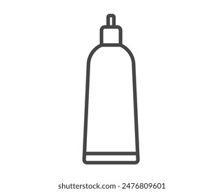 Vector icons of beauty, cosmetics and care. Bottle, jar, shower gel, face cream, body lotion, spray, ointment, paste.