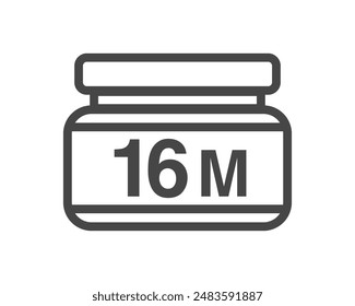 Vector icons of beauty, cosmetics and care with expiration date, validity. Bottle, jar, shower gel, face cream, body lotion, spray, ointment, paste.
