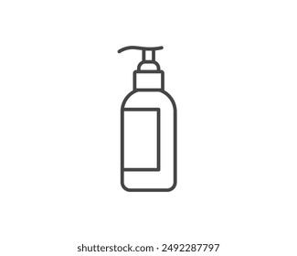 Vector icons of beauty, cosmetics and care. Bottle, jar, shower gel, face cream, body lotion, spray, ointment, paste.