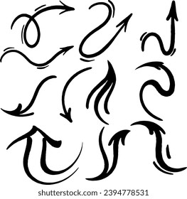 Vector icons, Black arrows, vector illustration, Black vector pointers