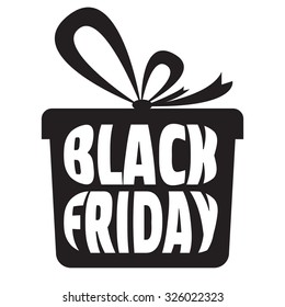 Vector icons Black Friday on gift box