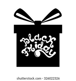 Vector icons Black Friday on gift box