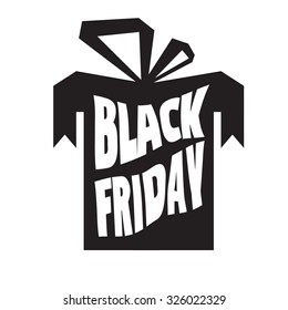 Vector icons Black Friday on gift box