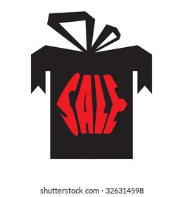 Vector icons Black Friday on gift box