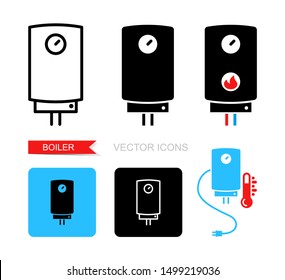 Iconos vectores de la caldera. Símbolo de equipo de calefacción.