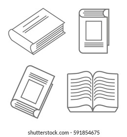 Vector icons of books