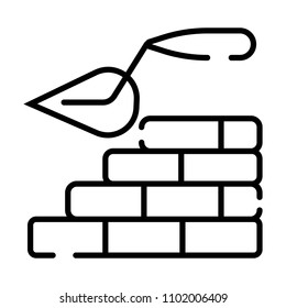 Vector icons brickwork and building trowel