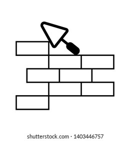 Vector icons brickwork and building trowel