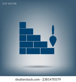 Vector icons brickwork and building trowel