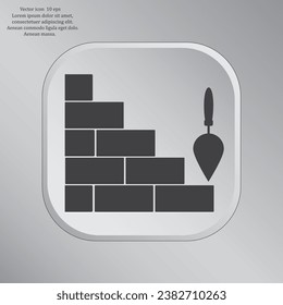 Videotrabajo de ladrillo y traviesa de construcción de iconos vectores