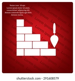 Vector icons brickwork and building trowel