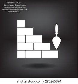Vector icons brickwork and building trowel