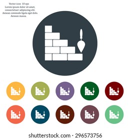 Vector icons brickwork and building trowel