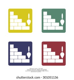 Vector icons brickwork and building trowel