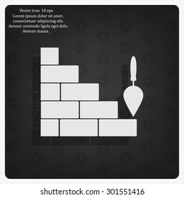 Vector icons brickwork and building trowel