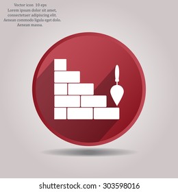 Vector icons brickwork and building trowel