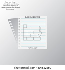 Vector icons brickwork and building trowel