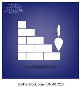 Vector icons brickwork and building trowel