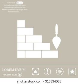 Vector icons brickwork and building trowel