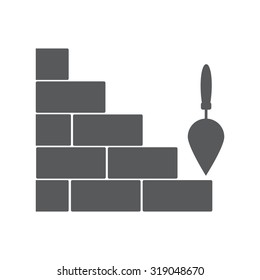 Vector icons brickwork and building trowel