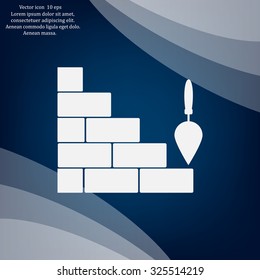 Vector icons brickwork and building trowel