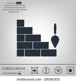Vector icons brickwork and building trowel