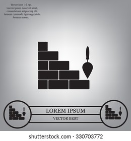 Vector icons brickwork and building trowel