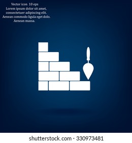 Vector icons brickwork and building trowel
