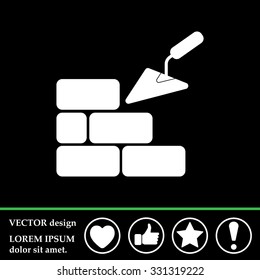 Vector icons brickwork and building trowel
