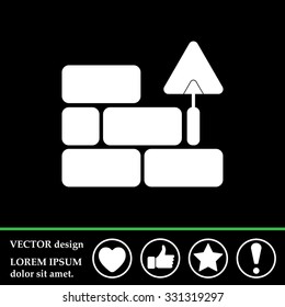 Vector icons brickwork and building trowel