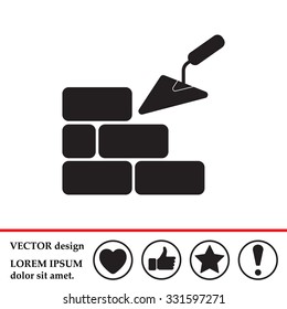 Vector icons brickwork and building trowel