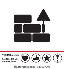 Vector icons brickwork and building trowel