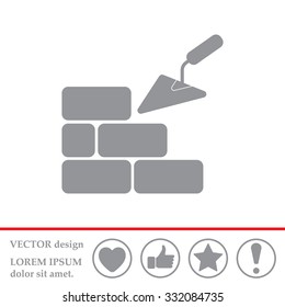 Vector icons brickwork and building trowel