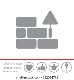 Vector icons brickwork and building trowel
