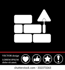 Vector icons brickwork and building trowel